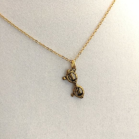 Miniature Eye Glasses Eyewear Fashion Style Reading Glasses Bookworm Necklace - Picture 3 of 5